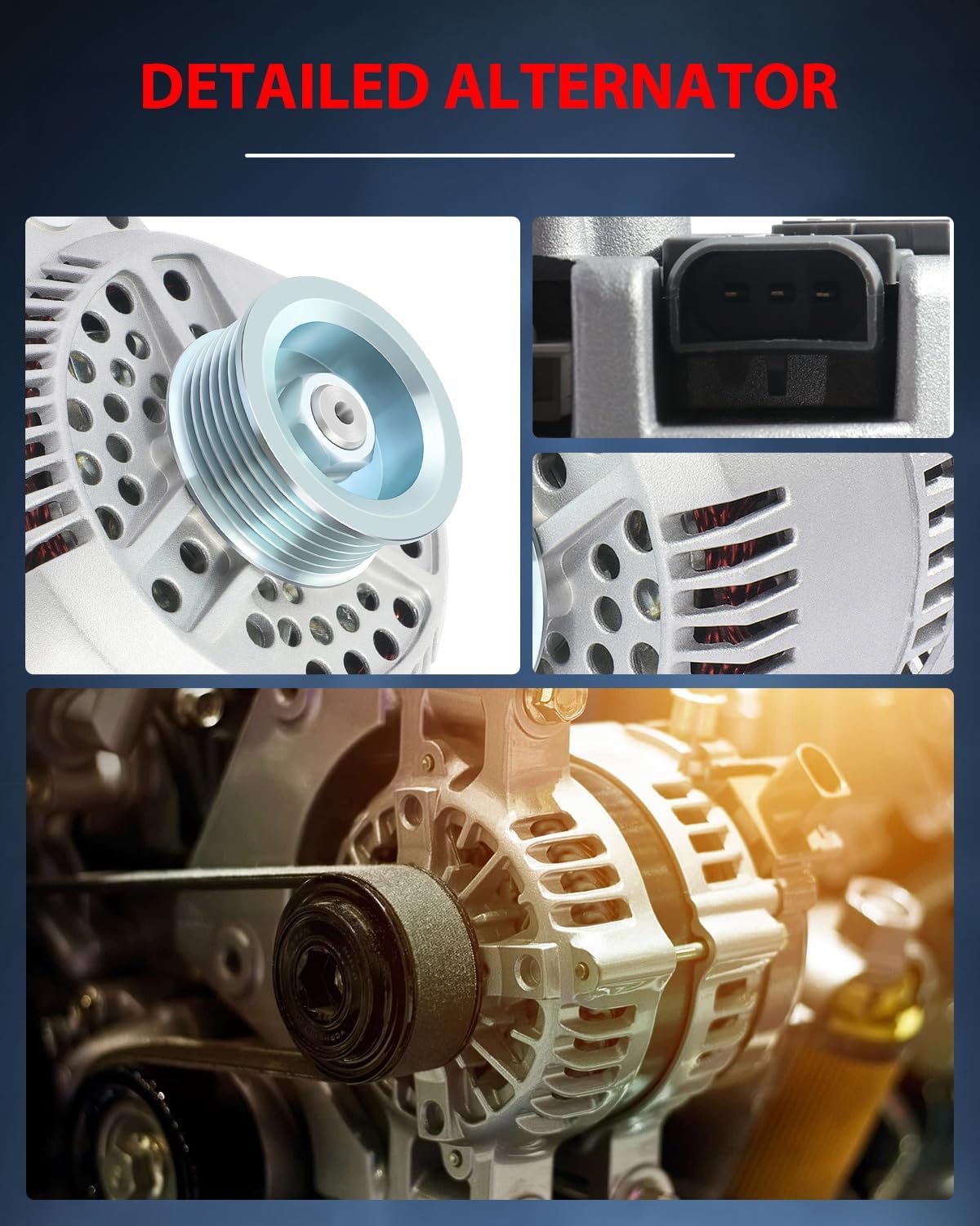 cciyu New Alternator 7771 Fit for 1994-2000 For Ford for Mustang,1994-1997 For Ford for Thunderbird,1994-1997 For Mercury for Cougar