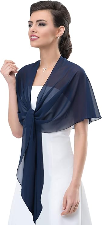 Stola Sciarpa Foulard Di Chiffon Abito Da Sera AZZURRO BLU Nazionale 2 X 0 7 Mt Efer75 1 1 - Foto 4