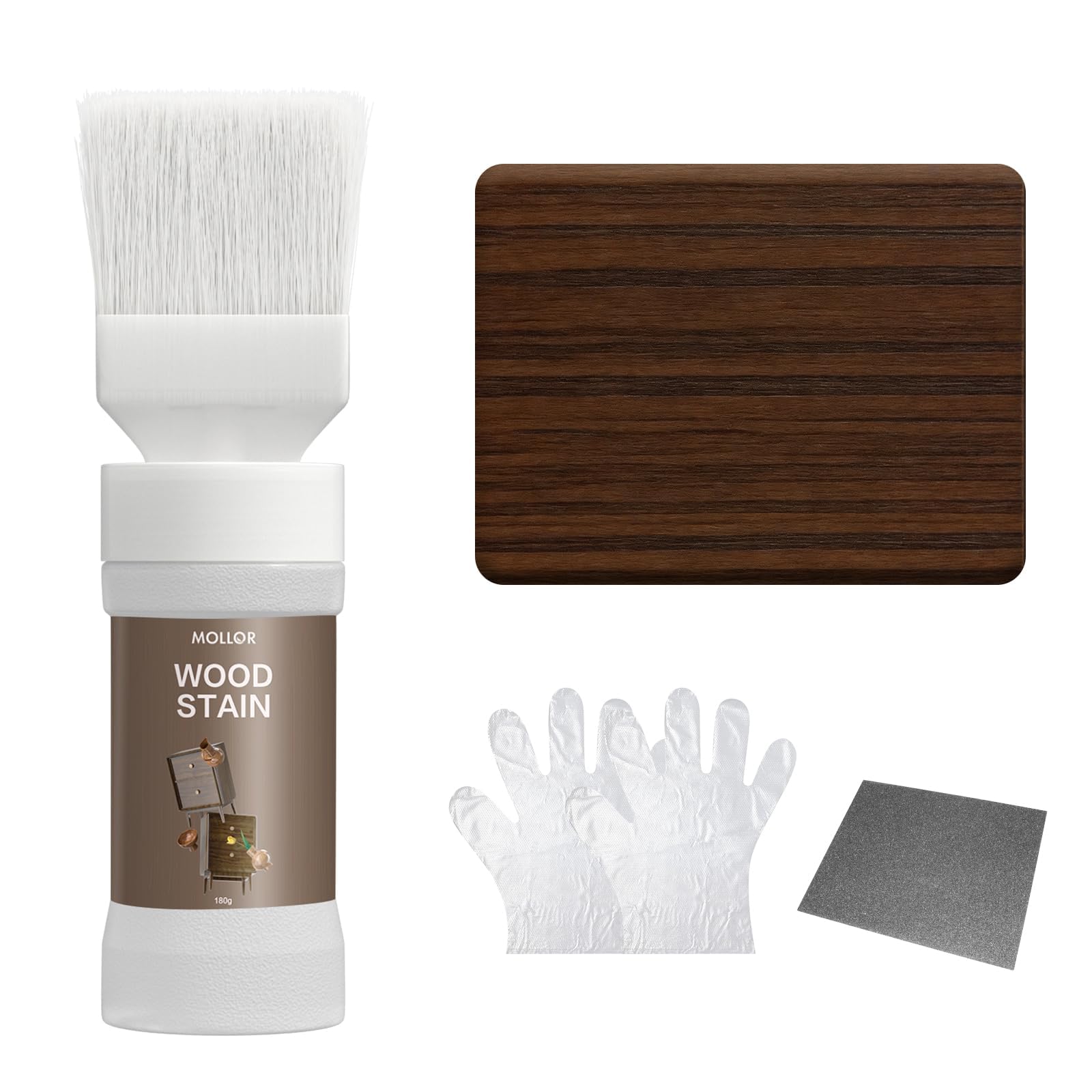 Wood Stain, Water Based Wood Stain and Sealer in One - No Priming, No Top Coat Required, Fast Drying|Low Odor|Non-Toxic, Perfect for Indoor and Outdoor Furniture 150G (Black Walnut)