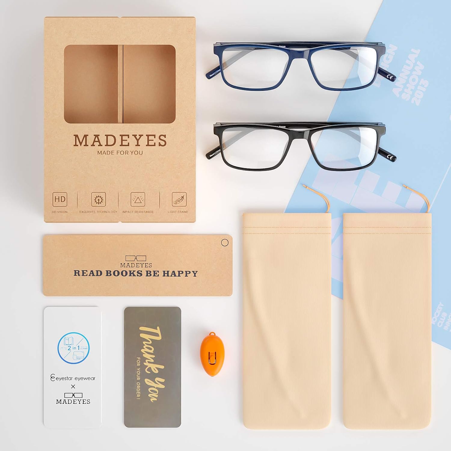 TOP оƒƒERS Reading Glasses Readers women men: MADEYES Unbreakable Blue Light Blocking Cheaters Eyeglasses 3.0 Strength Blue Anti Glare