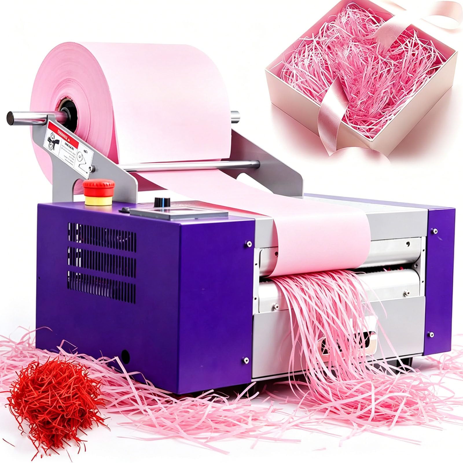 XNXYSMKJ Automatic Crinkle Cut Shredding Machine,Electric Raffia Zigzag Paper Shredder,Maximum Width Of Raw Material 200Mm,for Gift Wrapping,Festivals