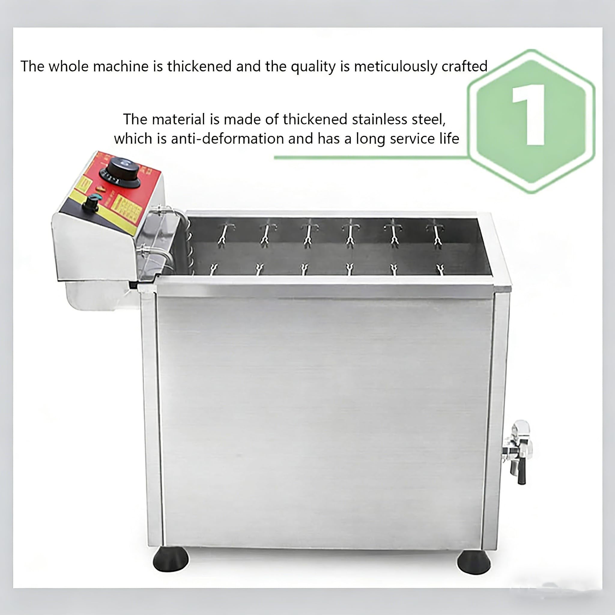 Máquina Perritos Calientes Freidora 25 Litros Capacidad Base Antideslizante Restaurante Tienda