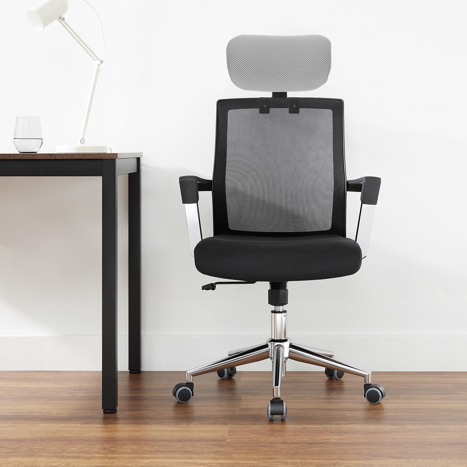 Reposacabezas Aadjustable para Silla de Oficina Cojín ómico para Cabeza y Cuello Accesorio Elevador Gris Plateado M Soporte Cervical para Escritorio en Casa
