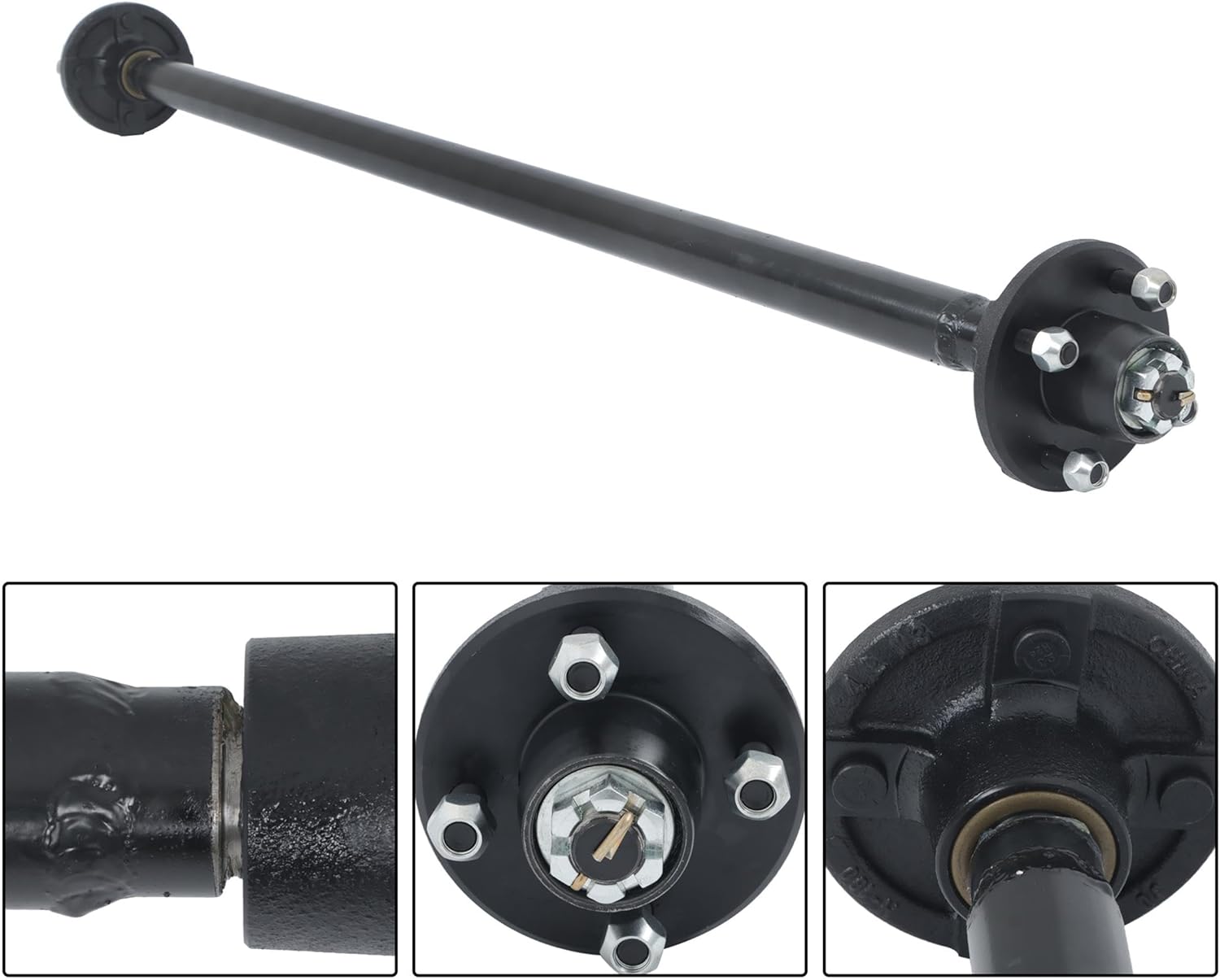 Trailer Axle 2000 lbs Axle Beam 4 Lug Trailer Axle 49 inch Hub Face 38 inch Spring Center