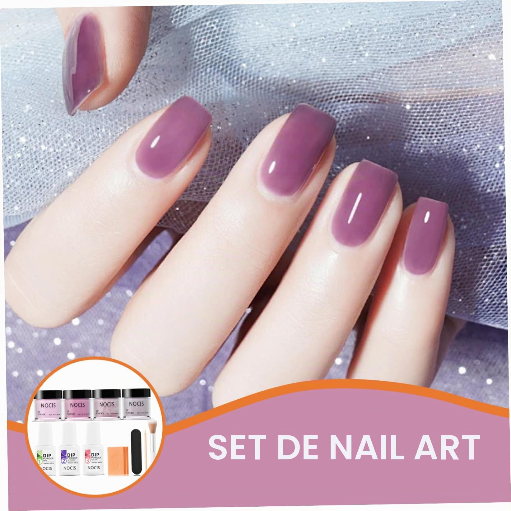 Kit de démarrage pour ongles en poudre à tremper, 4 couleurs, kit de poudre à tremper pour ongles, finition brillante ou givrée avec base, top coat activateur, manucure liquide pour la maison, le bri