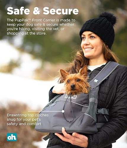Miniatura 5 de Outward Hound PupPak - Transportador delantero para perro, pequeño, gris, mochila para mascotas de senderismo y campamento manos libres para