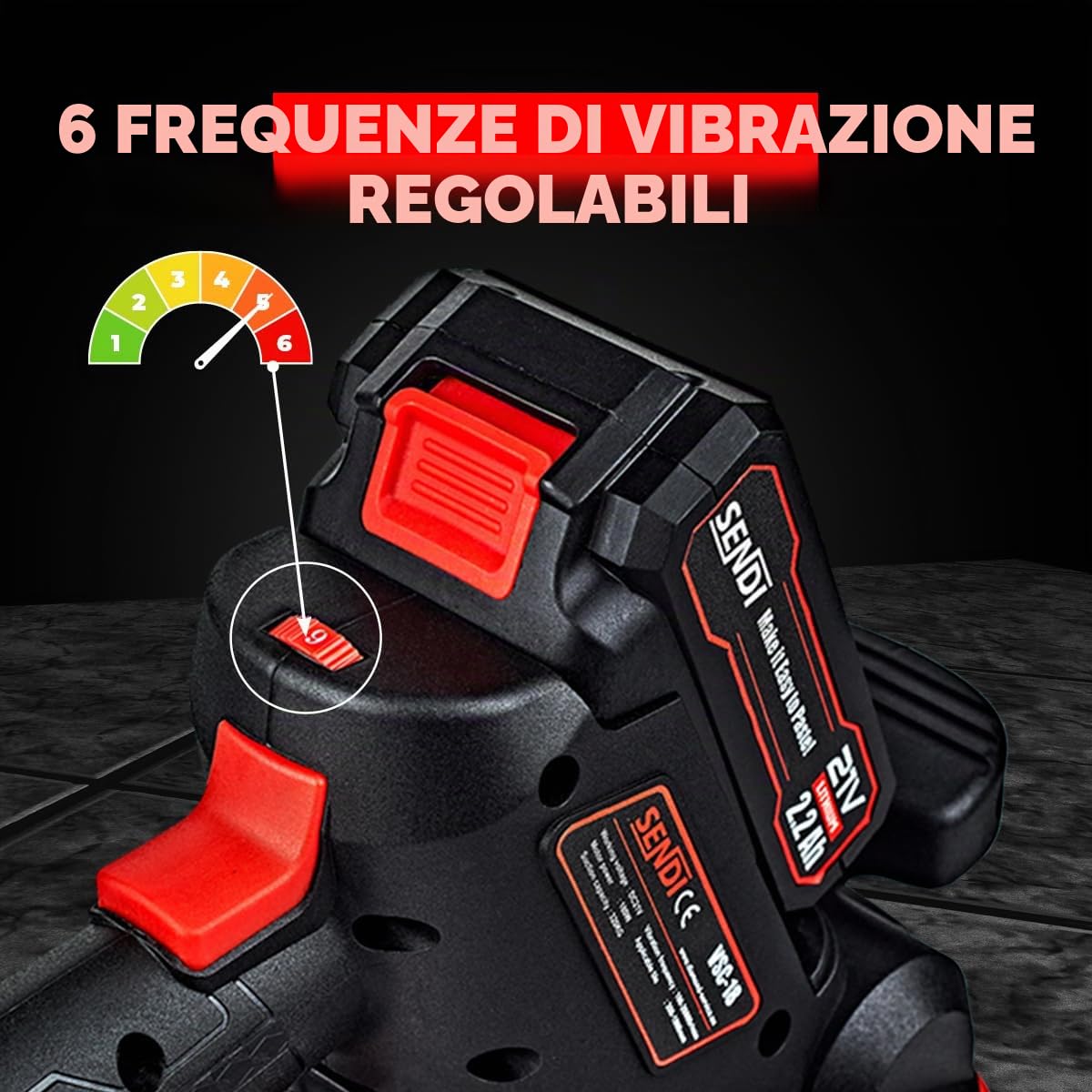 Ventosa vibrante SENDI VSC-18 - Macchina progettata per la vibrazione di piastrelle, gres di diverse dimensioni, 6 livelli di vibrazione e 180 mm di diametro