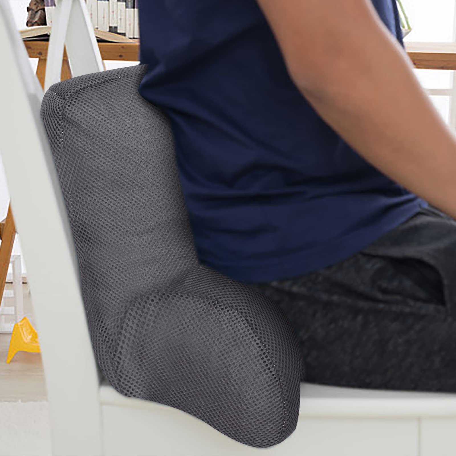 TINAYAUE Coussin Lombaire Bureau Oreiller de Lecture avec Bras Oreiller de Soutien du Dos en Coton Coussin de Dossier Coussin Support Lombaire Amovible pour Voiture Bureau Fauteuil