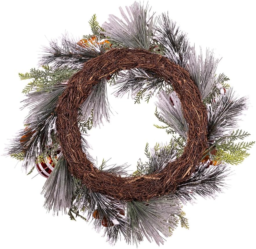 Kurt Adler 20-inch Unlit Gingerbread Flocked Green Wreath