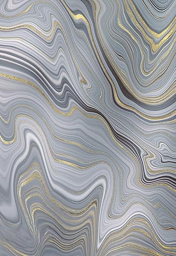 Miniatura 2 de Alfombra abstracta moderna de mármol gris dorado a rayas de 10 x 14 pulgadas, decoración artística contemporánea, alfombra de estética para sala de