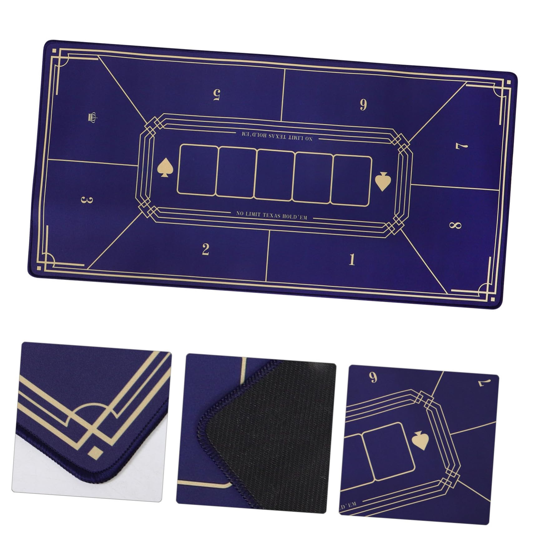 Genérico Tapete De Póker Antideslizante para Mesa De Juego Profesional 40x80 Cm Azul Superficie Estable Diseño Versátil Adecuado para Póker y Juegos De Mesa De