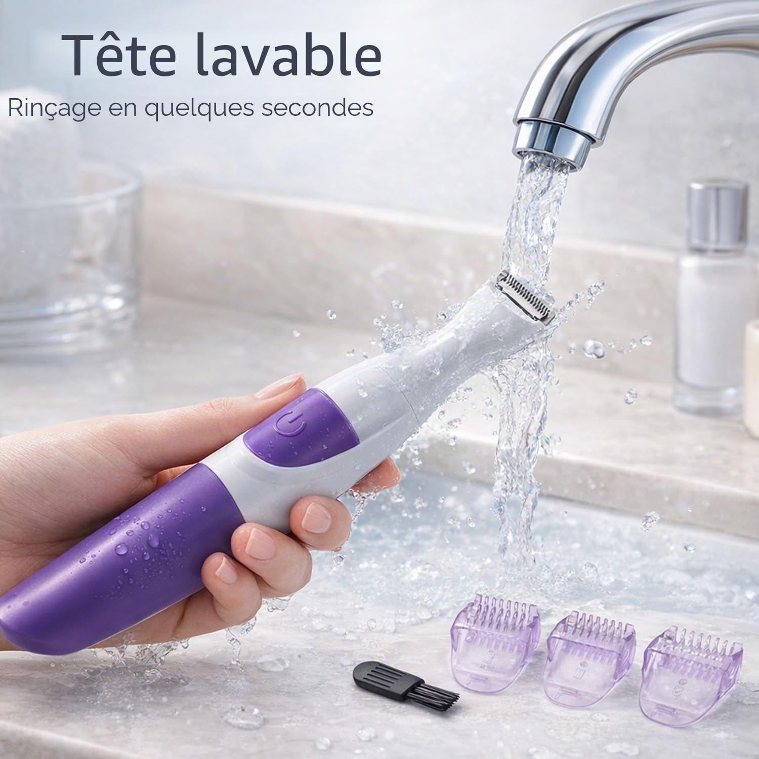 Tondeuse Bikini Rechargeable,rasoir electrique femme,Épilation indolore pour peaux sensibles,Précision & Confort,les Sourcils, la Moustache, la Barbe, les Bras, les Jambes,les Aisselles, la