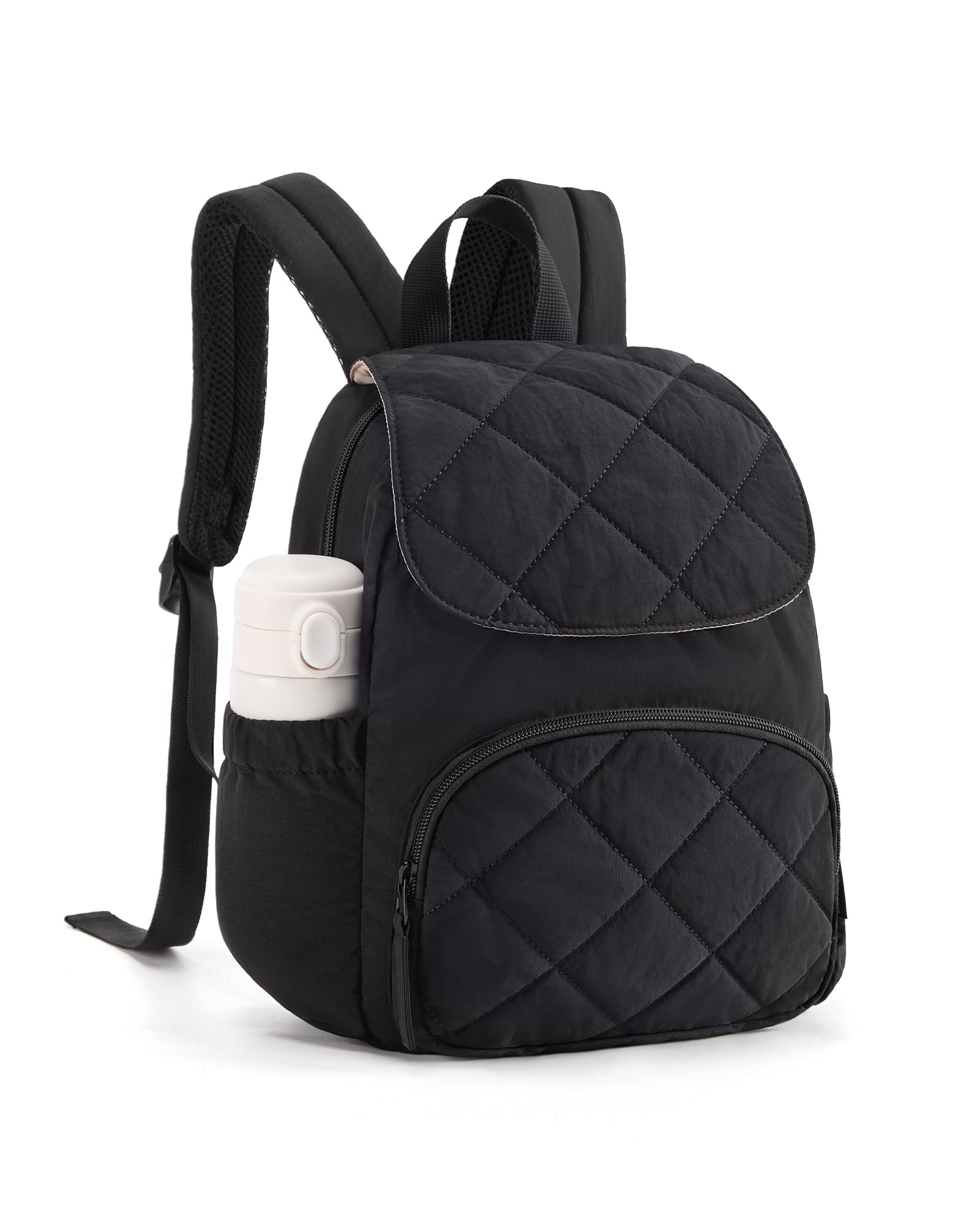 BAGSMART Mini Backpack for Women, Cute Puffer Flap Daypack Purse