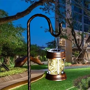 Retro Solar Hanging Lantern -2pack, Garden and Courtyard Decoration Solar Light with Handle and Clip Can Be PlacedRetro