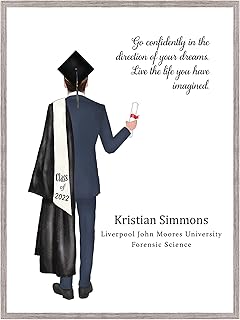 Male Graduation Personalised Print, Graduation Illustration Print, Graduation Gift for Him, Graduation Gift for Friend, Graduation Gift for Son, Grandson, Unframed