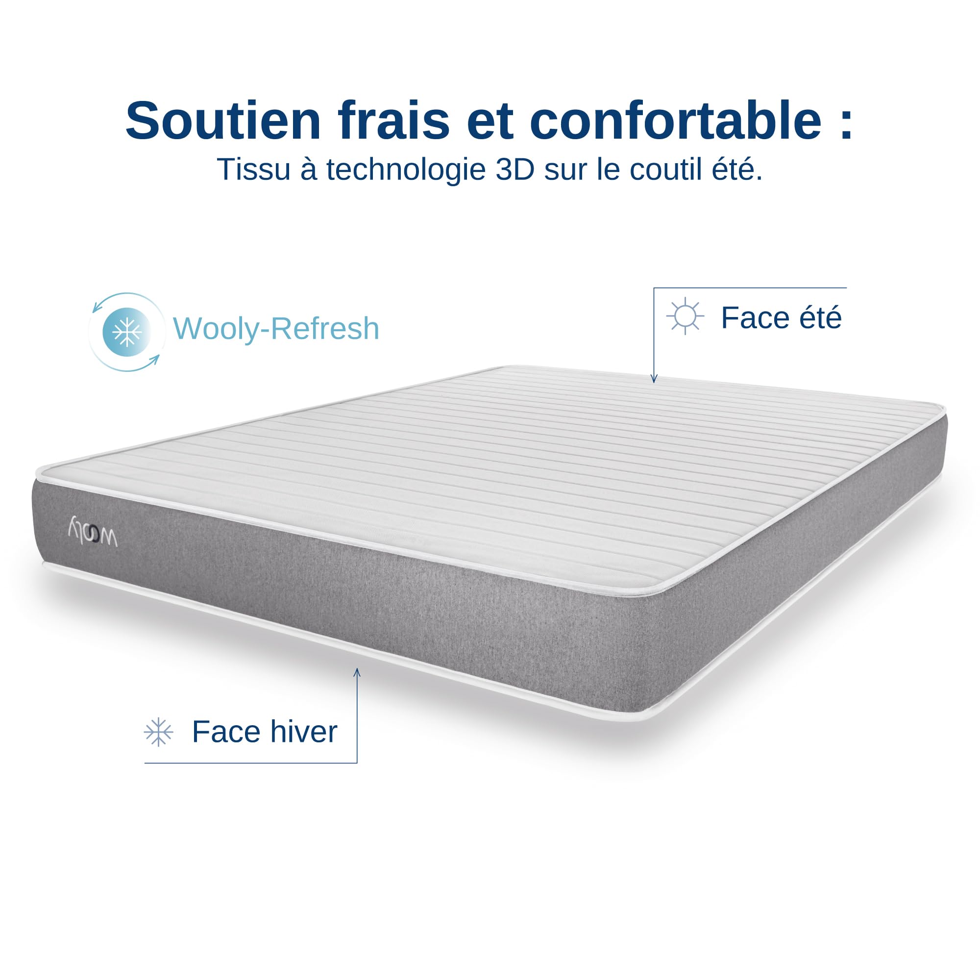 Wooly - One - Matelas 180x200 Mémoire de Forme - 21 cm