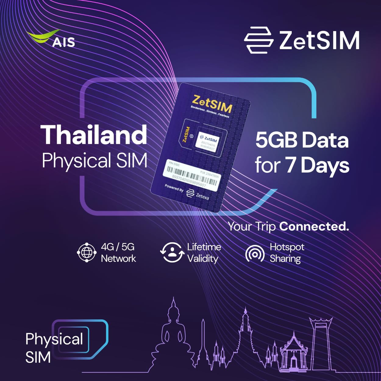 Thailand Local SIM Card | 5GB Data for 7 Days | 4G/5G High-Speed Data | One SIM for Lifetime | Easy Top-Up via App | Hotspot Sharing Supported | No Contract Required-picture-22