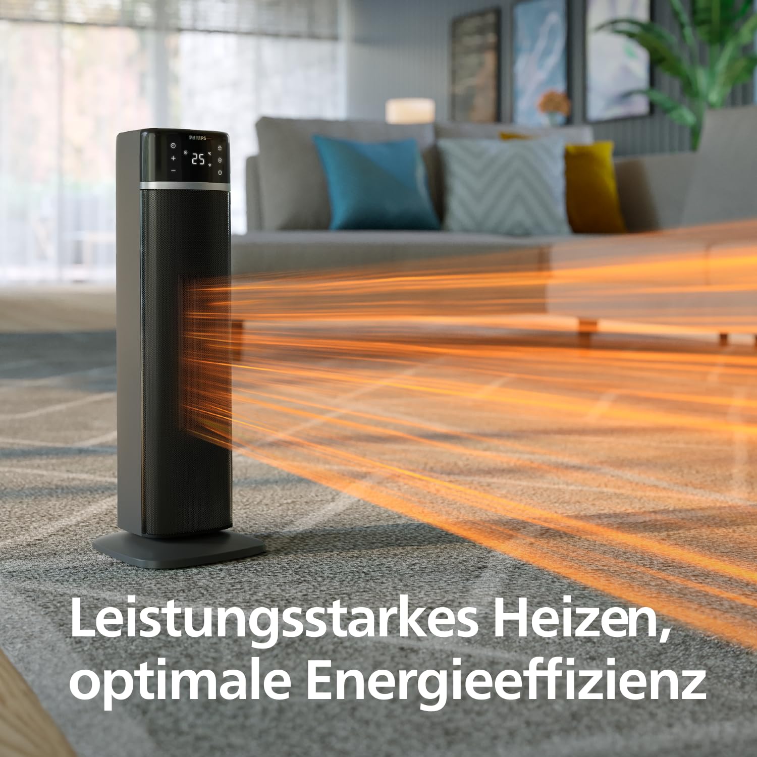 Philips 5000 Turmheizlüfter 2000W App-gesteuert 60° Oszillation schwarz/grau CX5120/11