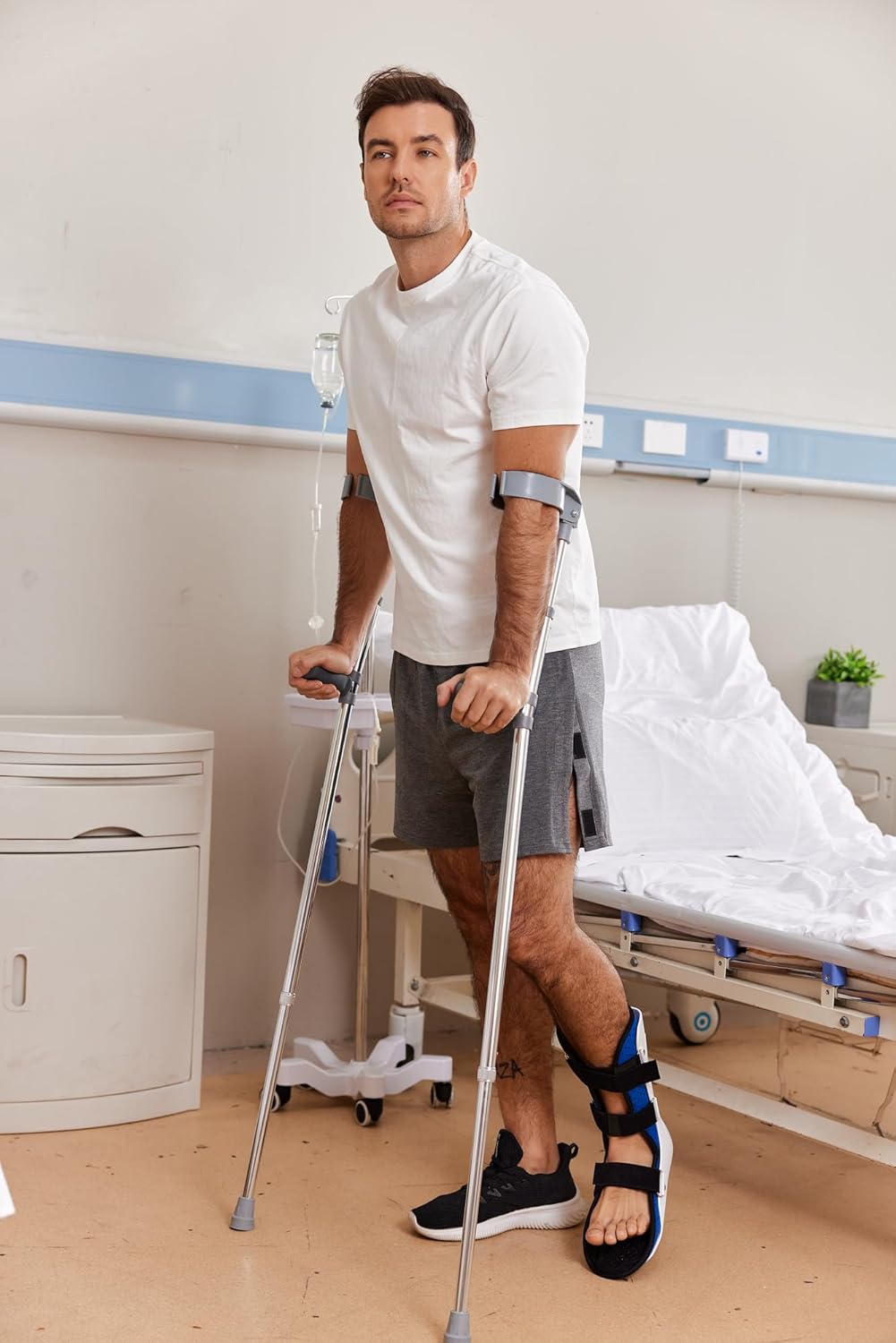 Deyeek Unisex Tear Away Shorts Snap On Athletic Cotton Shorts Post Knee Surgery Recovery Hip Replacement Pants with Pockets - Image 3