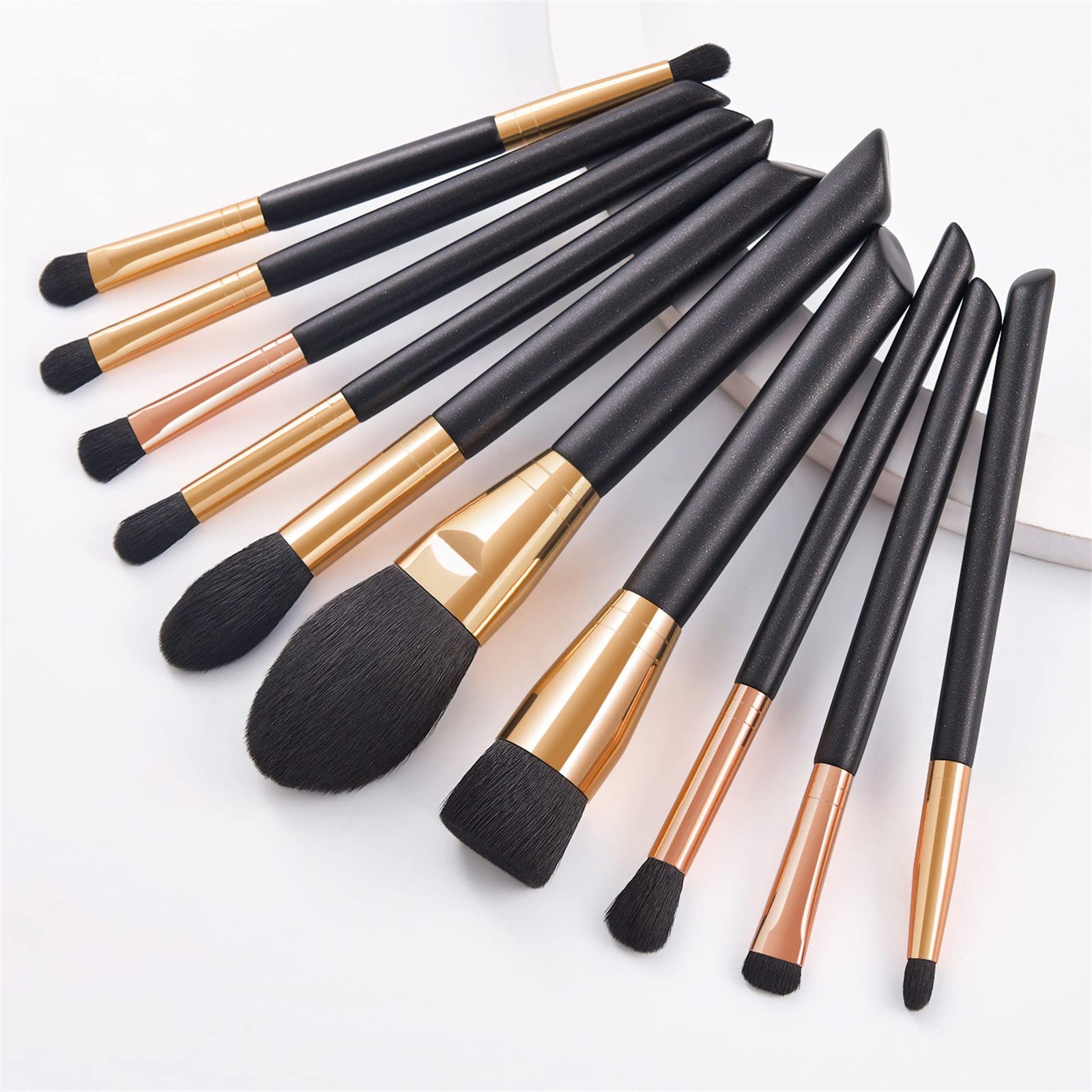 Brocha de maquillaje sintética avanzada, para base de maquillaje, polvos, sombras de ojos, pinceles de maquillaje, cosméticos, para cejas, sombras de ojos, polvos, brillo de labios, paquete de 10 broc