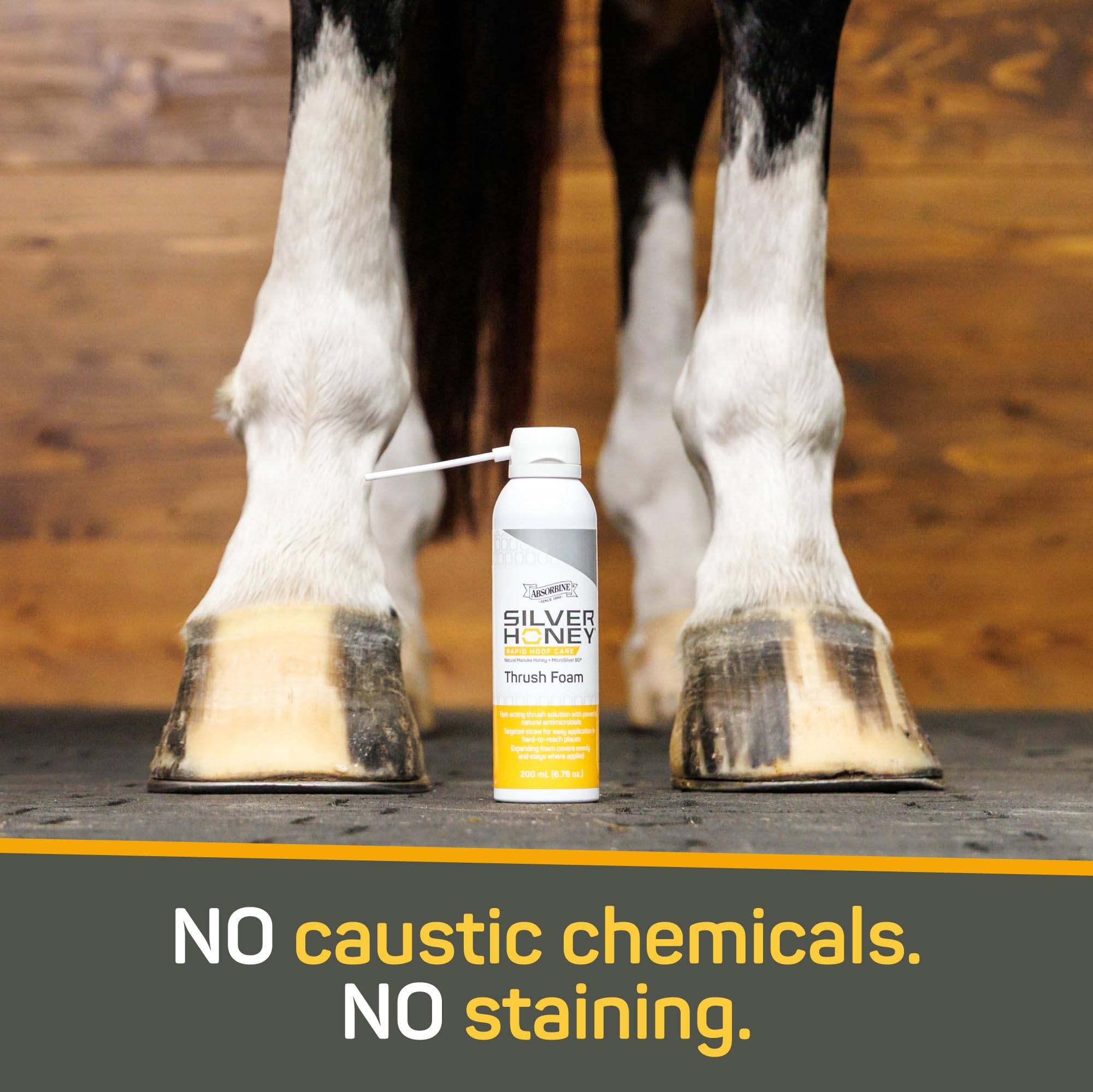 Silver Honey Rapid Hoof Care Thrush Foam, 200 mL / 6.76 oz, Manuka Honey + MicroSilver BG, Expanding Coverage for Equine Hoof Care - image 4