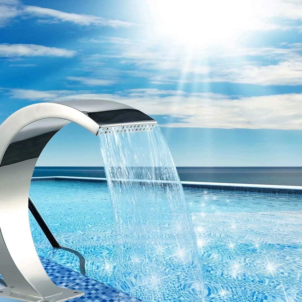 Swimming Pool Fountain,Waterfall Pool Fountain Stainless Steel Garden Pool Fountain Spray Screen,