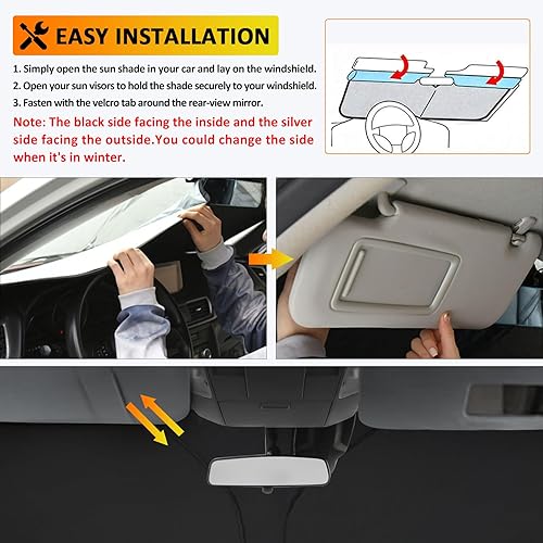 Miniatura 5 de D-Lumina Winshield - Parasol para to-yota Tundra 2007-2021, protector solar frontal plegable bloquea los rayos UV, parasol para ventana de camión,