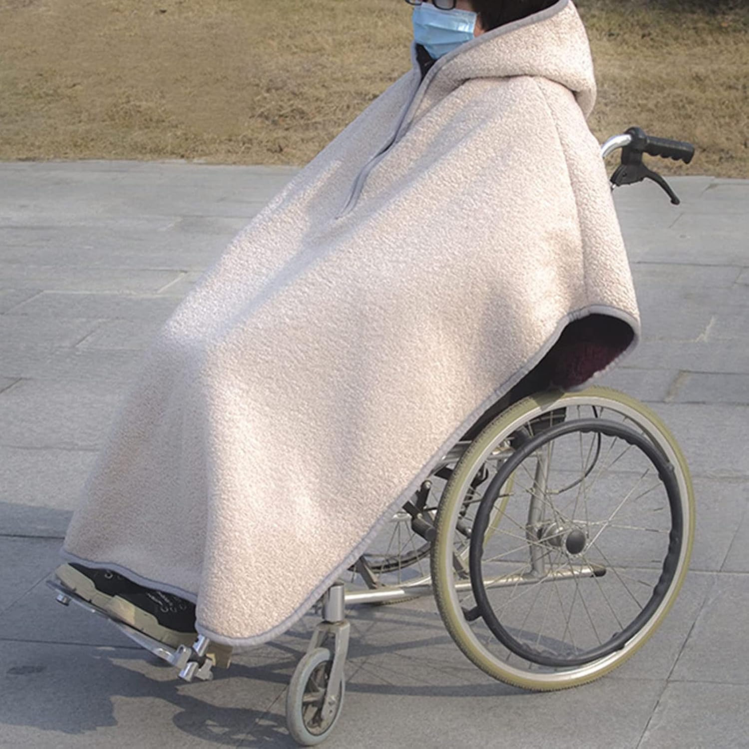NABTAH Wheelchair Poncho Blanket, Wearable Thickening Old