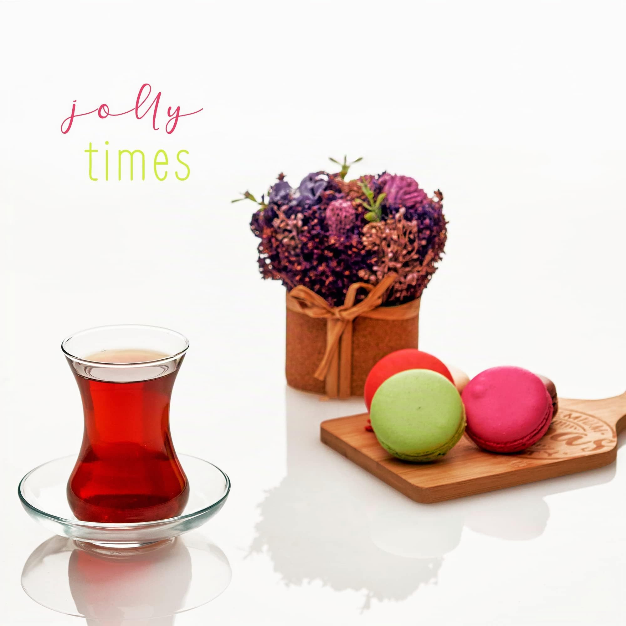 Juego de Vasos y Platillos de Té Turco (12 piezas), Tazas de Té árabe Persa (4 oz/120 ml)