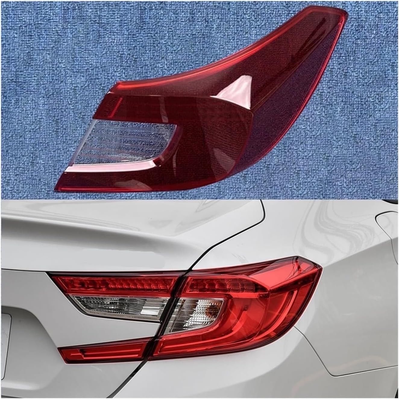 Compatible For Honda Accord 10th Gen 2018-2021 Car Rear Taillight Shell Replace Auto Rear Shell Cover Mask Lampshade Lampcover(Outside Right)