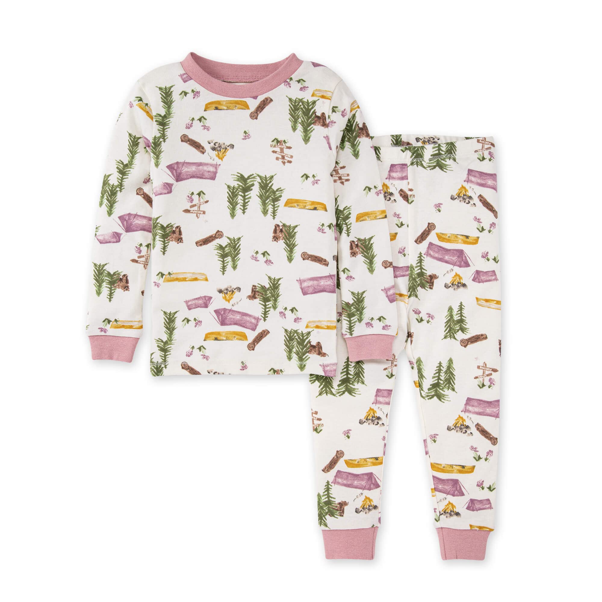 Burt's Bees Baby Girls Pajamas, Tee and Pant 2-Piece PJ Set, 100% Organic Cotton