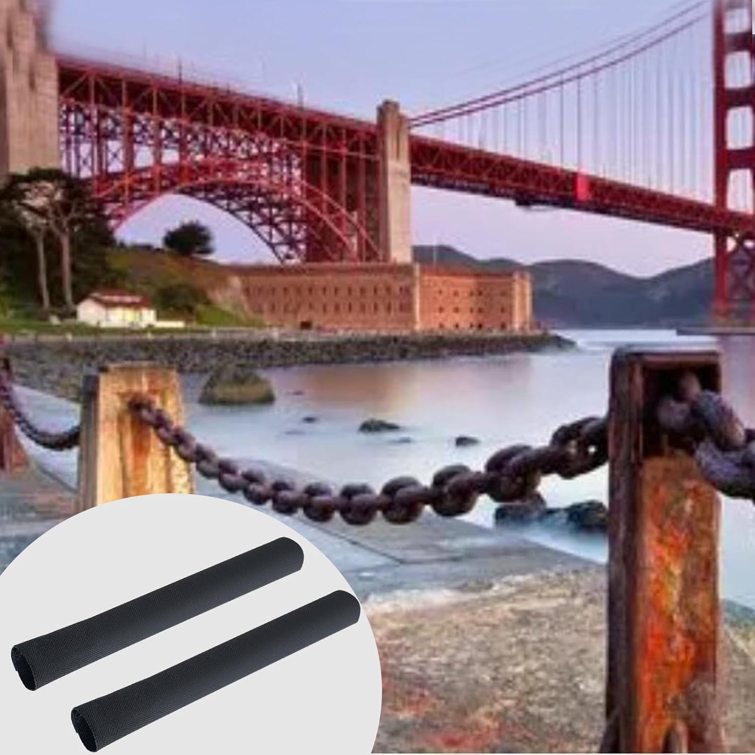 Dock Line Chafe Guards, 39.3”Length Ultra Strong Removable Chafing Guard Eliminates Boat Line Squeaking and Protects Your Boat Finish-2 Pack - Image 6