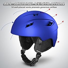 Odoland Ski Helmet and Goggles Set for Adults & Youth, Snowboard Helmet with Goggles - Shockproof Winter Sports Helmet with Protective Shell for Men, Women & Teens, Klein Blue,M