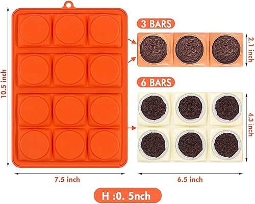 Miniatura 6 de Webake Molde de barra de chocolate para galletas, moldes de silicona para galletas de sándwich, paquete de 2