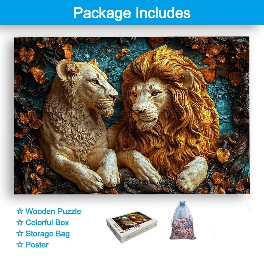 Puzzle Lew, Puzzle 2000 sztuk dla dorosłych, prezent dla kobiet/mężczyzn