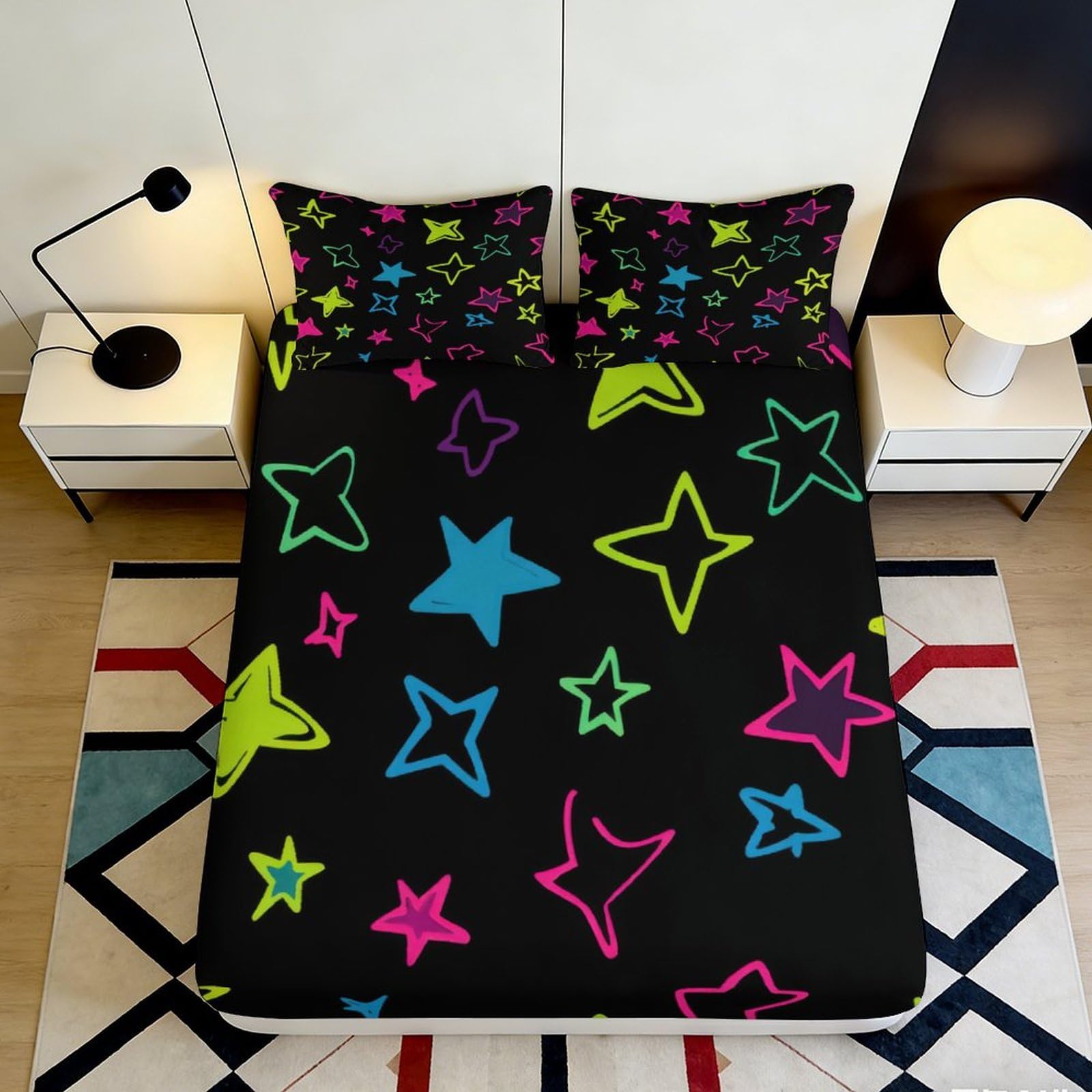 3D Printed Nautical Compass Fitted Sheet Microfiber Deep Pocket Non-Slip Bedding Nautical Pattern Mattress Fitted Cover Washable Full Wrap 140x200x25cm
