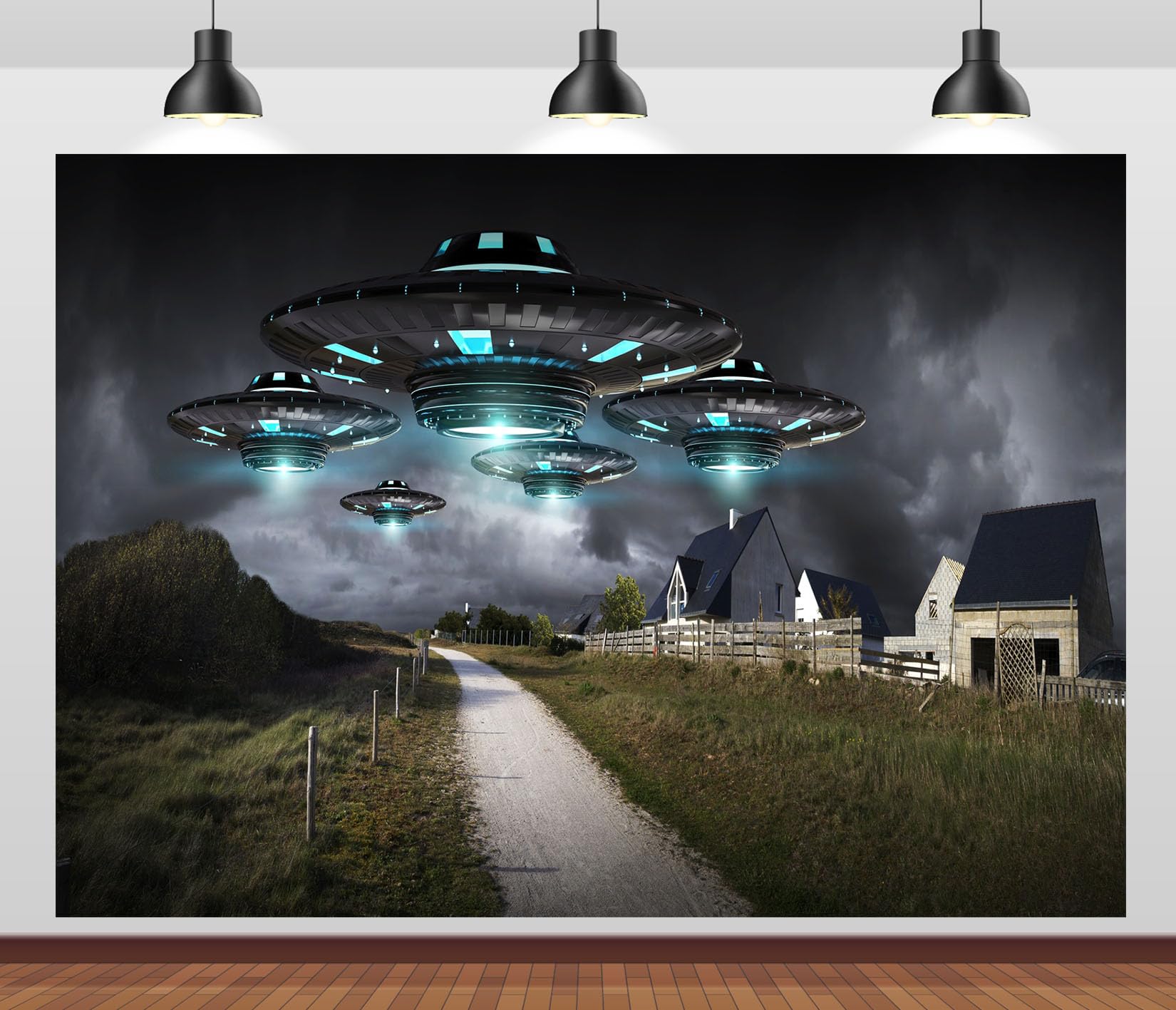 10x10FT (3x3m) UFO Sopra Strada Rurale Sfondo Fotografico