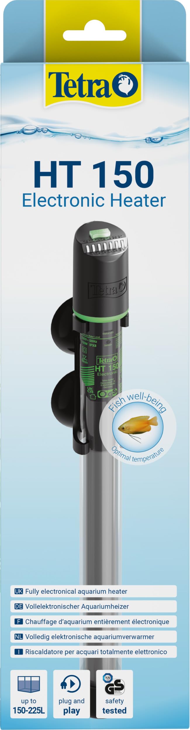 Tetra HT 150 Heizer für 150-255 L Aquarien - leistungsstarker Aquarienheizer zur Abdeckung unterschiedlicher Leistungsstufen mit Temperatureinstellknopf