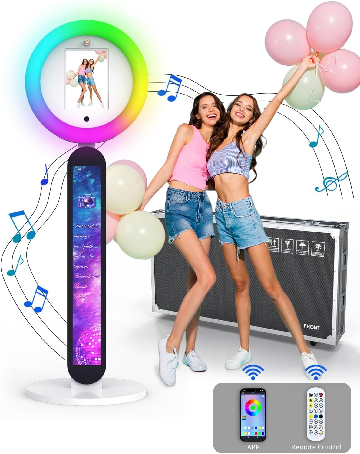 Photo Booth Compatible With Ipad 10.2in 10.9in 12.9in, OHYEAHSPIN Photo Booth With