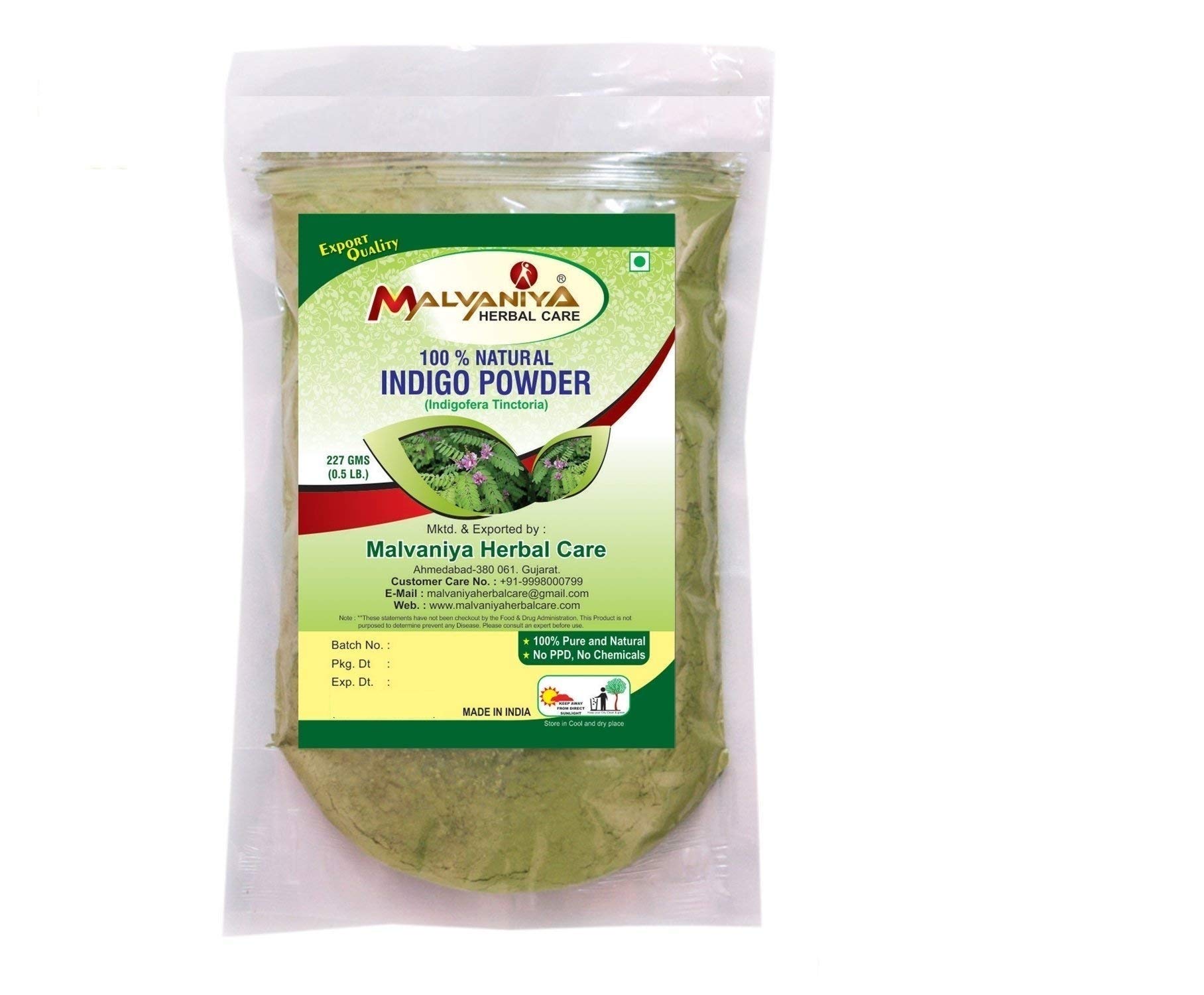 (Indigofera Tinctoria) - 227 Grams By 227 G (Pack Of 1) Indigo Powder