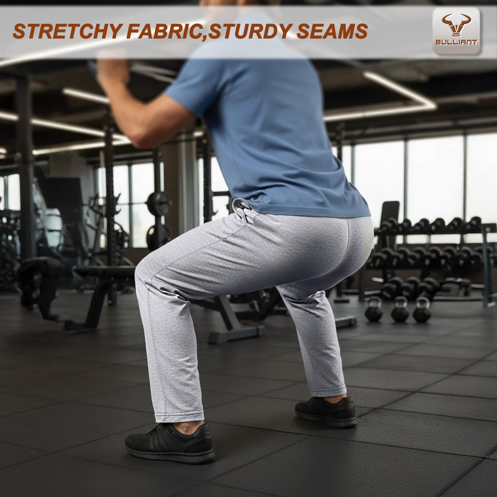 BULLIANT Pantaloni Jogging Uomo, Pantaloni Sportivi Uomo Lunghi in Cotone,Tuta da Ginnastica Jogger per Allenamento Casual