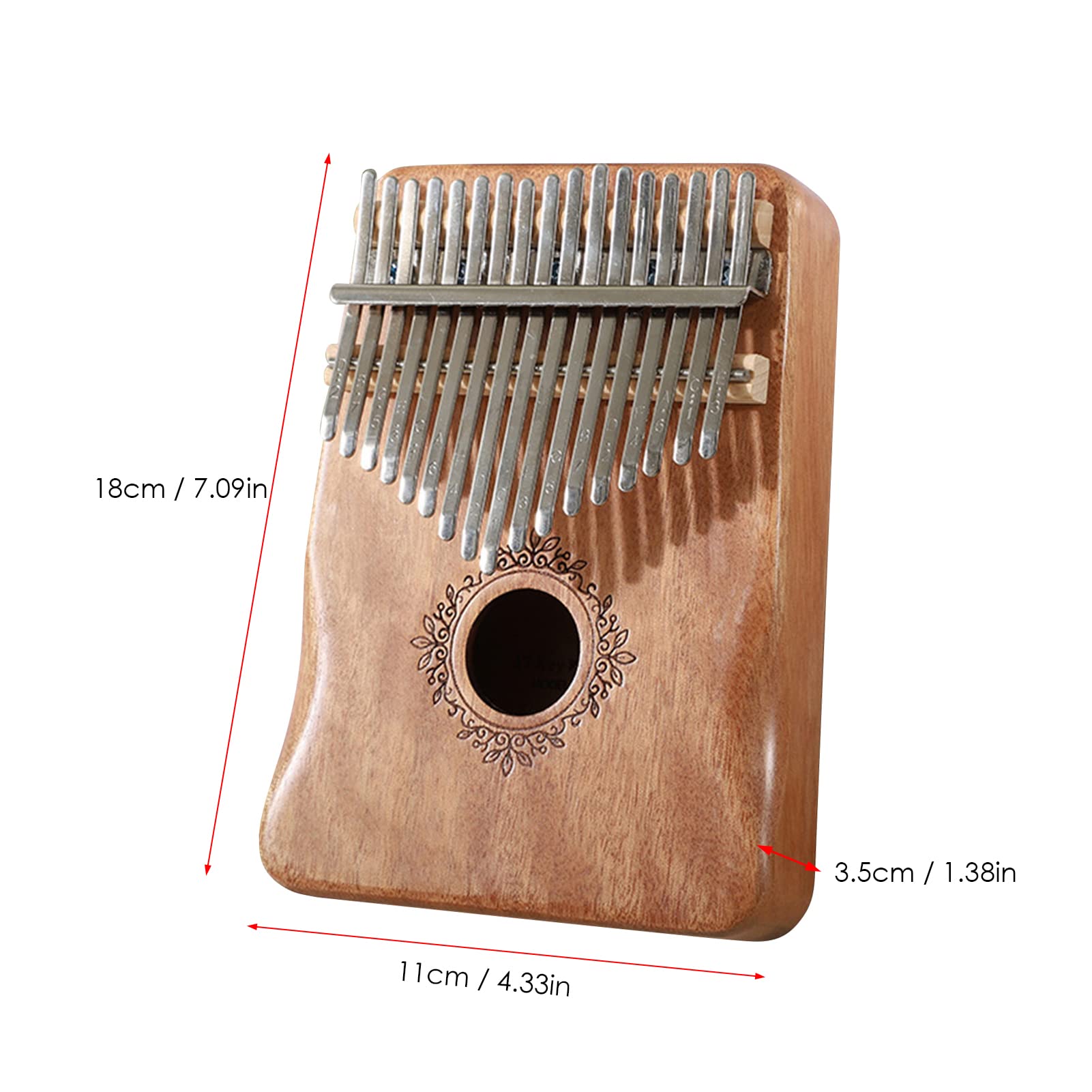 Cocoarm 17 Keys Kalimba Thumb Piano in Mogano in Legno Piano di Dito Piano Strumenti Musicali Ideali per Principianti, Grande per Amanti della Musica, Tela d'Acciaio Professionale