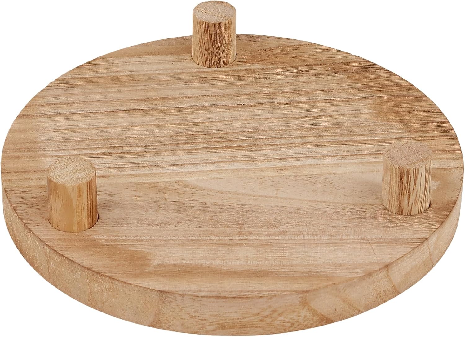 HOZEON 4 PCS Wooden Display Risers, Round Wooden Pedestal Stand for Dessert Display, Kitchen Organization, Retail Display and Home Decor(4 Sizes, Light Brown)