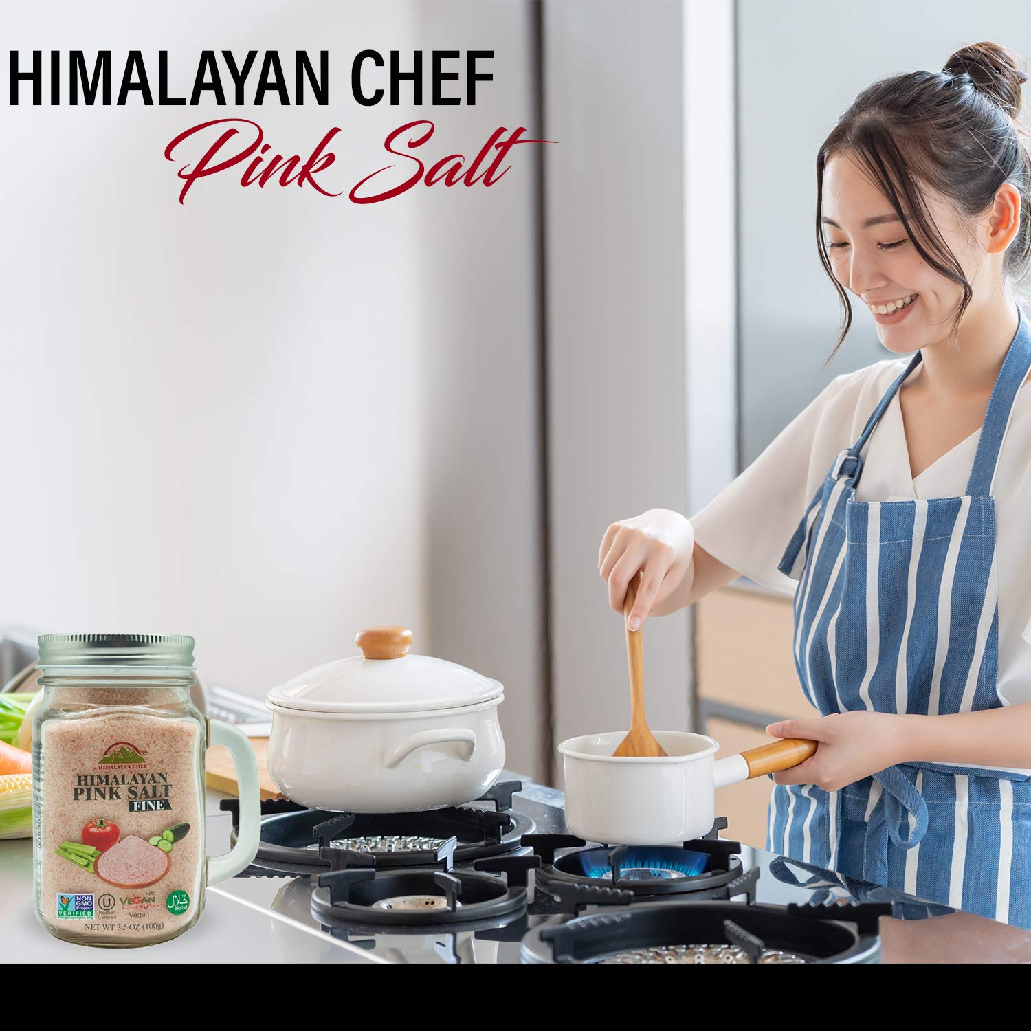 Himalayan Chef Himalayan Salt Fine, Small Mason Jar-3.5 Ounce, Pink : Everything Else