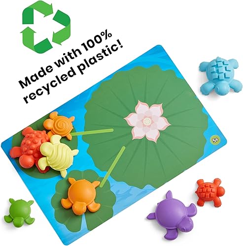 Miniatura 9 de hand2mind Juego de actividades matemáticas de tortugas táctiles números y conteo contadores de matemáticas para niños juguetes de clasificación de