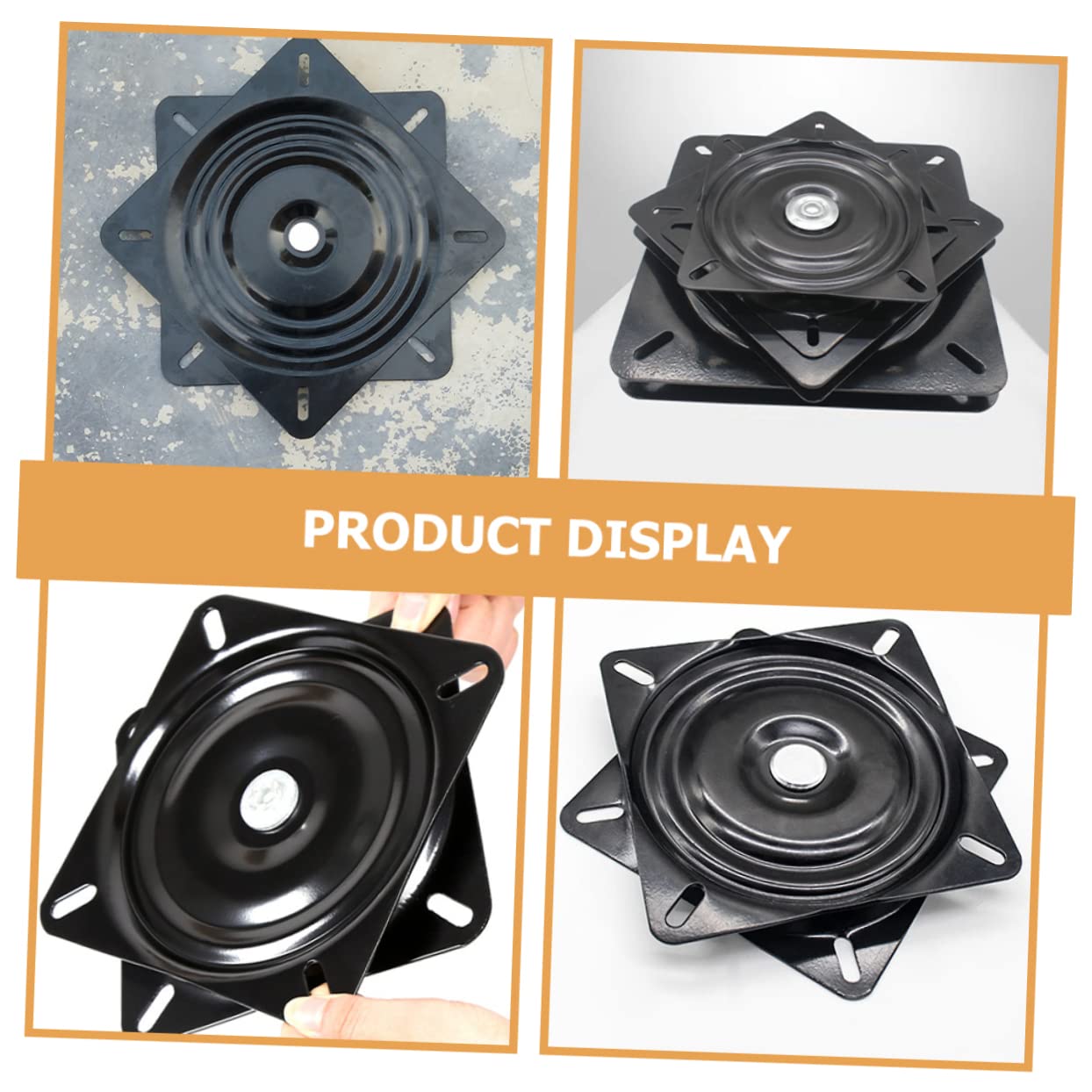 Plateau Tournant 20 Cm pour Meuble en Métal Robuste, Mécanisme Pivotant 360° Roulement Intégré, Adapté pour Fauteuils, Sièges de Bateau et Tabourets de Bar, Remplacement Pratique