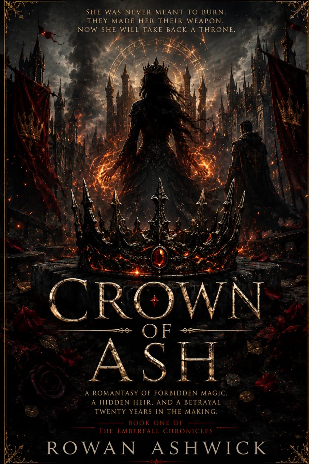 Crown of Ash: A Romantasy of Forbidden Magic, a Hidden Heir, and a Betrayal Twenty Years in the Making (The Emberfall Chronicles)