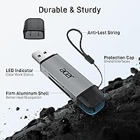 Vista 7 de Acer lector de tarjetas SD USB C, adaptador USB 3.0 tipo C a Micro SD de ranuras duales, lector de tarjetas de memoria para MicroSD, SDHC, SDXC, Gris