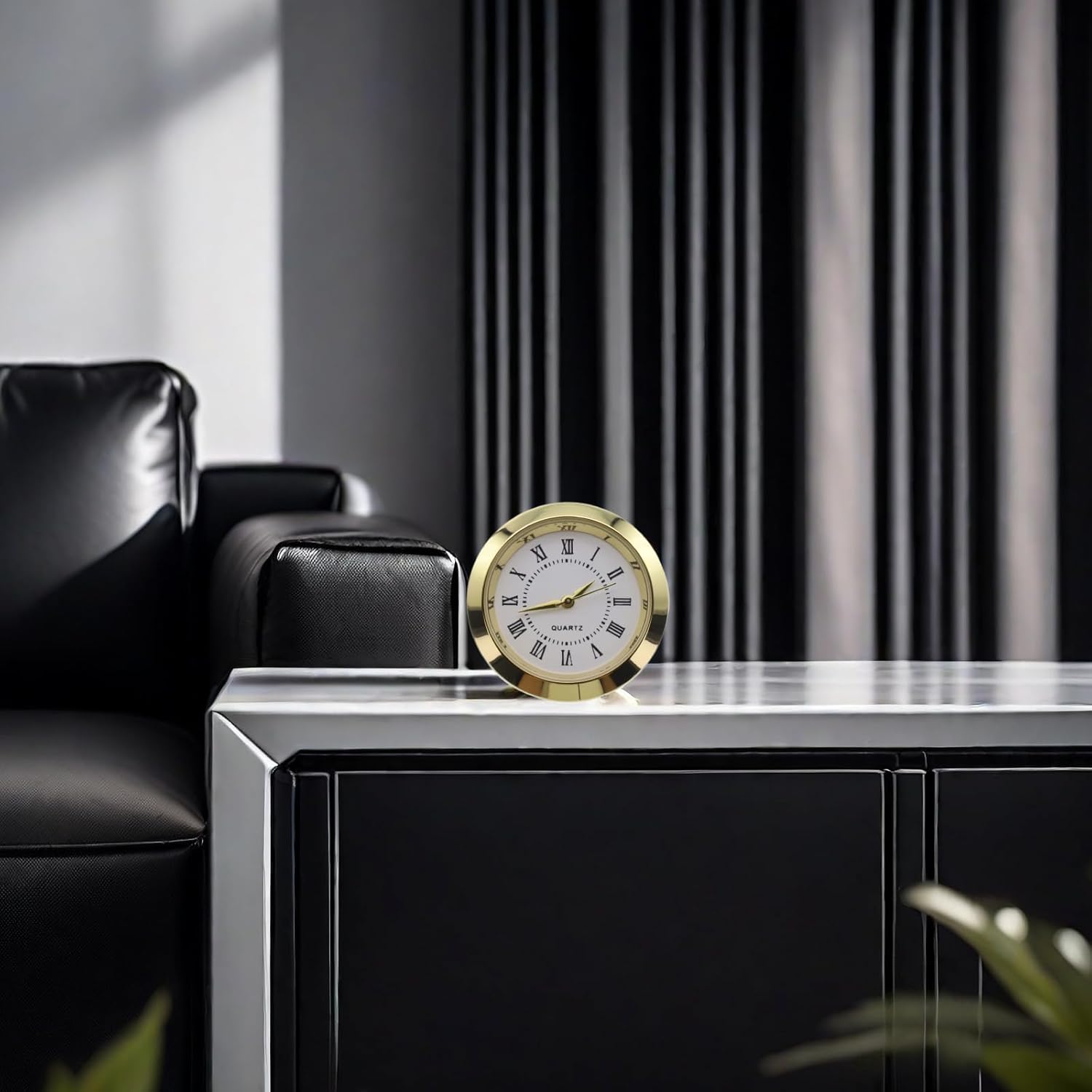 Small Decorative Clock Insert, Mini Movement, 36mm/55mm, Round Shape (36mm) Round Quartz Clock with Roman Numerals