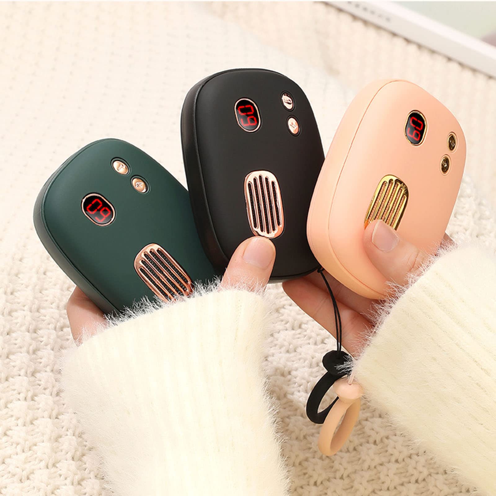 Chauffe-Mains USB 6000mAh Power Bank Externe à Puissance Mobile Main Électrique Réchauffeur de Mains Portable Cadeaux,Rose